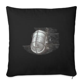 Lanterne en fil de fer douteuse - Housse de coussin décorative 45 x 45 cm - noir - Devant