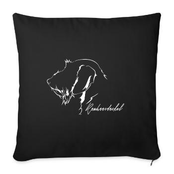 DACHSHUND PROFIL À POIL RUGUEUX Chiens de chasse Wilsigns - Housse de coussin décorative 45 x 45 cm - noir - Devant