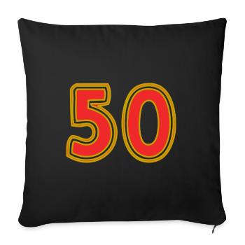 50. 50 ANS. 50e ANNIVERSAIRE. ANNIVERSAIRE 50 ANS. - Housse de coussin décorative 45 x 45 cm - noir - Devant