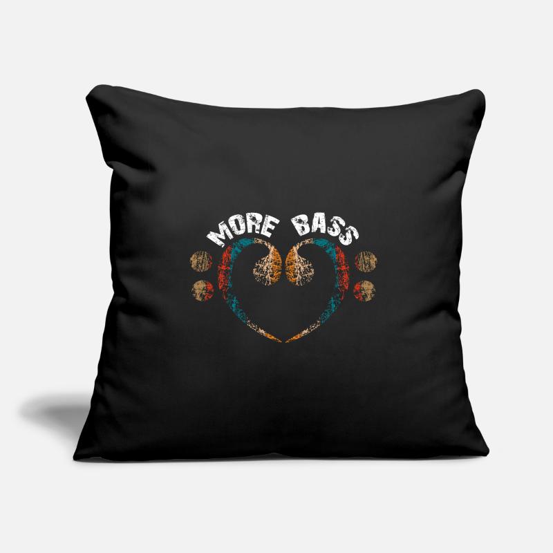 Plus de basses s’il vous plaît, grosse clé de fa Housse de coussin décorative 45 x 45 cm
