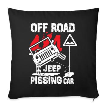Jeep Hors-piste Pissing - Housse de coussin décorative 45 x 45 cm - noir - Devant