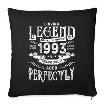 1993 anniversaire vintage né en 1993 - Housse de coussin décorative 45 x 45 cm - noir - Devant