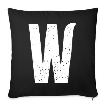 Lettre W - Housse de coussin décorative 45 x 45 cm - noir - Devant