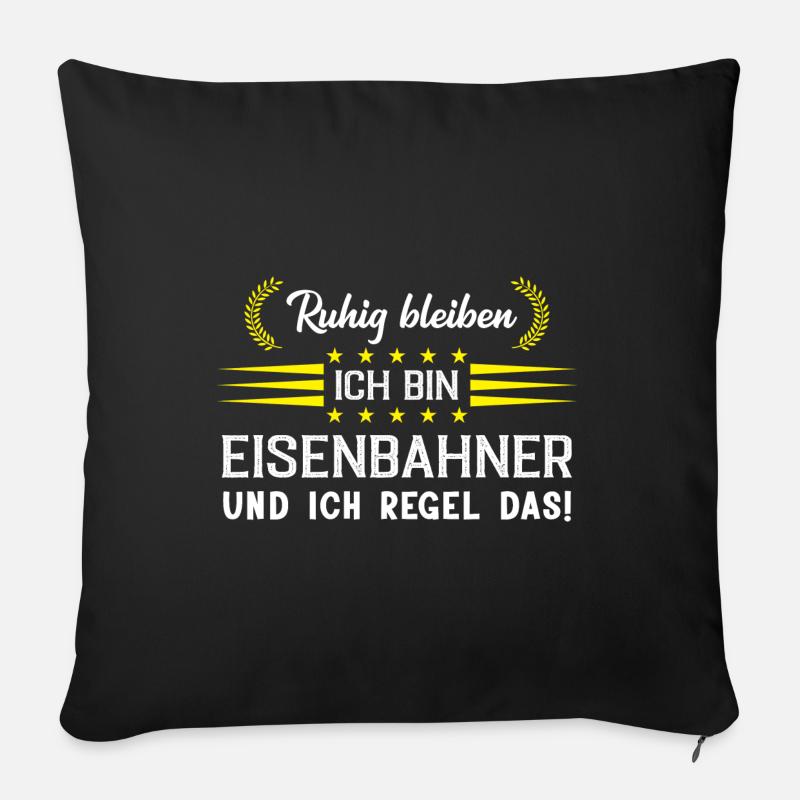 Eisenbahner Eisenbahn Geschenk - Sofakissenbezug 45 x 45 cm - Schwarz