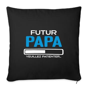 Futur papa Idée Cadeau Futur Père - Housse de coussin décorative 45 x 45 cm - noir - Devant