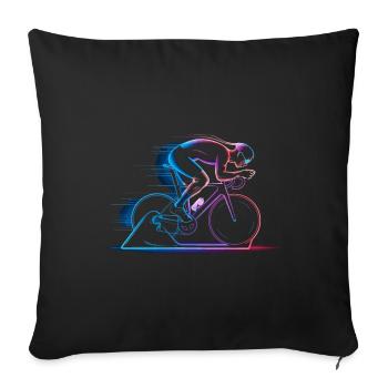 Art cycliste minimaliste - Vitesse et énergie - Housse de coussin décorative 45 x 45 cm - noir - Devant