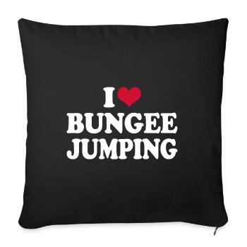 I Love Bungee Jumping - Sofa pillowcase 17,3'' x 17,3'' (45 x 45 cm) - black - Front
