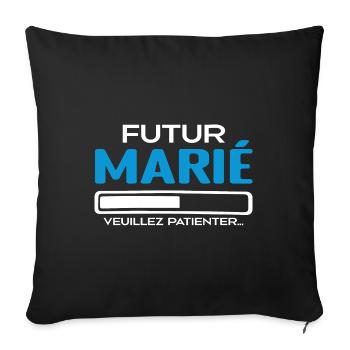 Futur Marié Idée Cadeau Futur Marié - Housse de coussin décorative 45 x 45 cm - noir - Devant