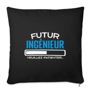Futur Ingénieur Idée Cadeau Futur Ingénieur - Housse de coussin décorative 45 x 45 cm - noir - Devant