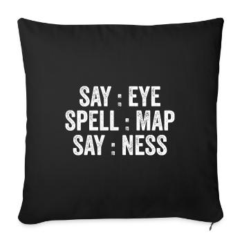 Say Eye Spell Map Say Ness - Housse de coussin décorative 45 x 45 cm - noir - Devant