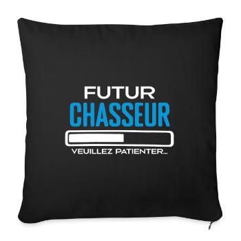 Futur Chasseur Idée Cadeau Chasseur Comme Papa - Housse de coussin décorative 45 x 45 cm - noir - Devant