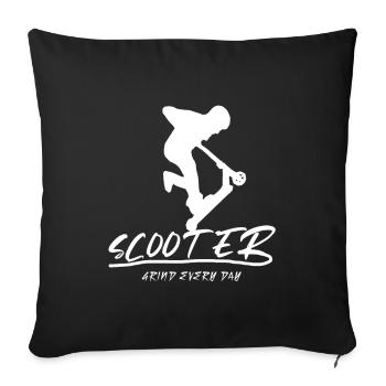 Grind Every Day Stunt Scooter - Housse de coussin décorative 45 x 45 cm - noir - Devant