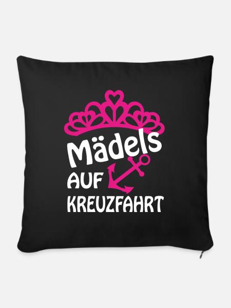 Mädels auf Kreuzfahrt Schiffsreise - Sofakissenbezug 45 x 45 cm - Schwarz