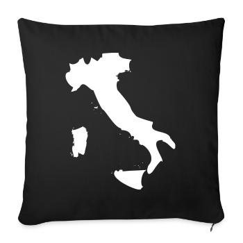 Drapeau de carte Italie - Housse de coussin décorative 45 x 45 cm - noir - Devant