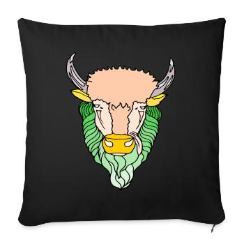 Taurus Stier - Sofa pillowcase 17,3'' x 17,3'' (45 x 45 cm) - black - Front