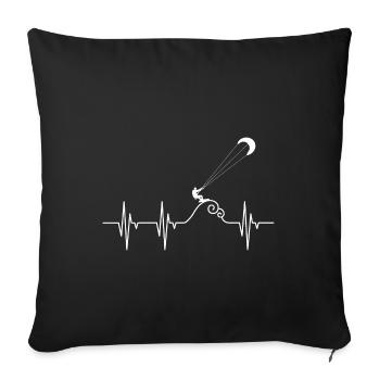 Pouls de Kitesurf - Housse de coussin décorative 45 x 45 cm - noir - Devant