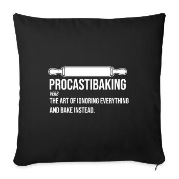 Procastibaking Definition Konditorin Bäckerin - Sofakissenbezug 45 x 45 cm - Schwarz - Vorne
