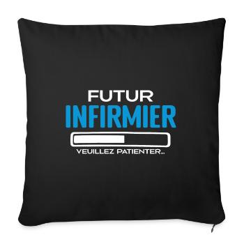Futur Infirmier Idée Cadeau Infirmier - Housse de coussin décorative 45 x 45 cm - noir - Devant