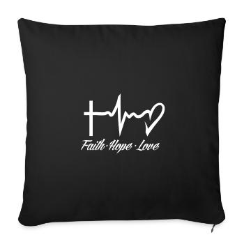 Foi espoir amour - Housse de coussin décorative 45 x 45 cm - noir - Devant