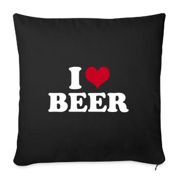 J’adore la bière Bier - Housse de coussin décorative 45 x 45 cm - noir - Devant
