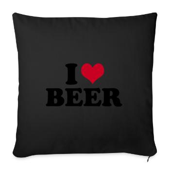 J’adore la bière Bier - Housse de coussin décorative 45 x 45 cm - noir - Devant