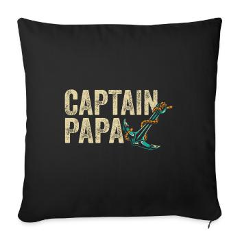 Captain Papa Sailing Life Boating Sailor - Sofa pillowcase 17,3'' x 17,3'' (45 x 45 cm) - black - Front