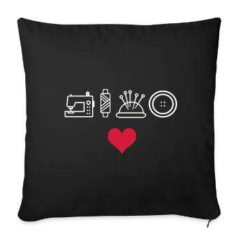 sew - Sofa pillowcase 17,3'' x 17,3'' (45 x 45 cm) - black - Front