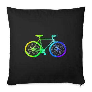 Bicycle | Cyclists | Mountain bike | Cyclist - Sofa pillowcase 17,3'' x 17,3'' (45 x 45 cm) - black - Front