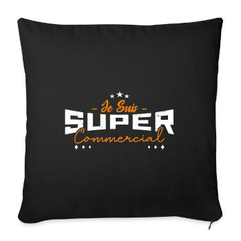 Super commercial - Housse de coussin décorative 45 x 45 cm - noir - Devant