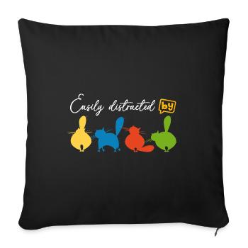 I'm crazy about cats, domestic cats, wild cats - Sofa pillowcase 17,3'' x 17,3'' (45 x 45 cm) - black - Front