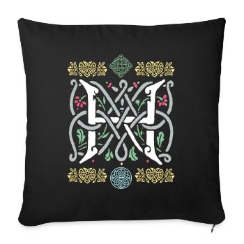 H - Sofa pillowcase 17,3'' x 17,3'' (45 x 45 cm) - black - Front