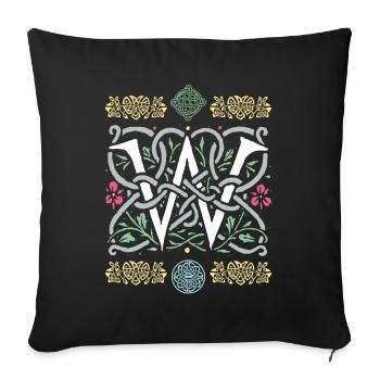 W - Housse de coussin décorative 45 x 45 cm - noir - Devant