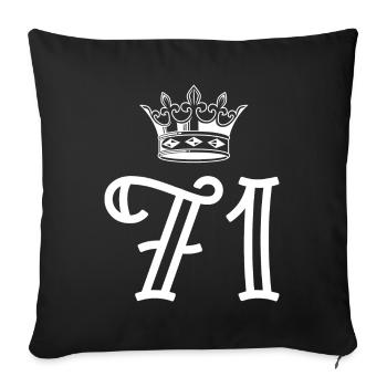 71 Couronne numérique - Housse de coussin décorative 45 x 45 cm - noir - Devant