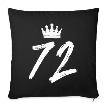 72 Zahl Krone - Sofakissenbezug 45 x 45 cm - Schwarz - Vorne
