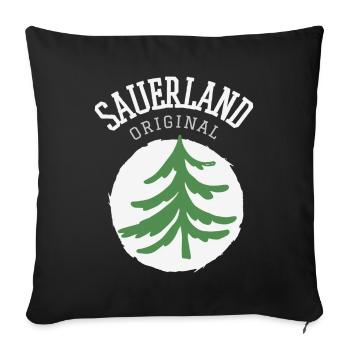 Sauerland Original | Dorfkind Wandern Wintersport - Sofakissenbezug 45 x 45 cm - Schwarz - Vorne