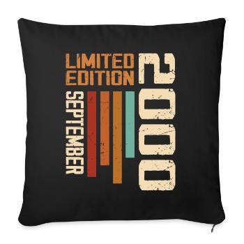 September 2000 Originelle Geschenkidee zum Geburtstag - Sofakissenbezug 45 x 45 cm - Schwarz - Vorne