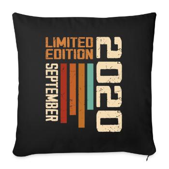 September 2020 Originelle Geschenkidee zum Geburtstag - Sofakissenbezug 45 x 45 cm - Schwarz - Vorne