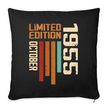 Vintage Oktober 1955 Retro Geburtstagsgeschenk - Sofakissenbezug 45 x 45 cm - Schwarz - Vorne