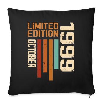 Vintage Oktober 1999 Retro Geburtstagsgeschenk - Sofakissenbezug 45 x 45 cm - Schwarz - Vorne