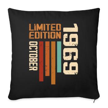 Vintage Octobre 1969 Rétro Cadeau D'anniversaire - Housse de coussin décorative 45 x 45 cm - noir - Devant