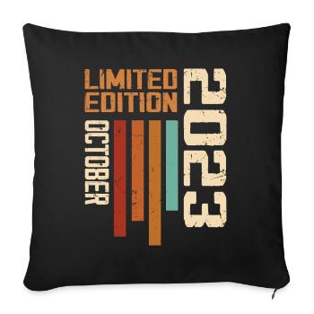 Vintage October 2023 Retro Birthday Gift - Sofa pillowcase 17,3'' x 17,3'' (45 x 45 cm) - black - Front