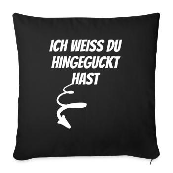 Je sais où tu as regardé Malle Party sexy - Housse de coussin décorative 45 x 45 cm - noir - Devant