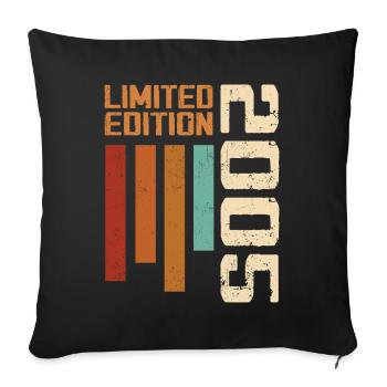Vintage 2005 Cadeau d’anniversaire 2005 Retro 2005 - Housse de coussin décorative 45 x 45 cm - noir - Devant