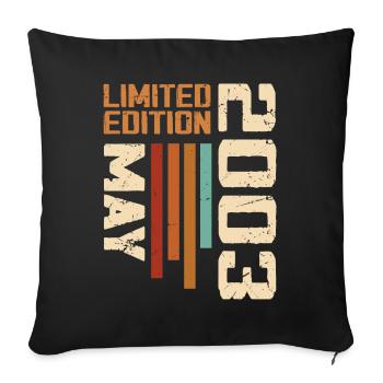 Mai 2003 Vintage Nées En Mai 2003 Anniversaire - Housse de coussin décorative 45 x 45 cm - noir - Devant