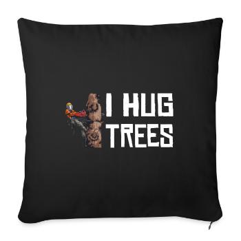 Motorsäge I Hug Trees Holzfäller Kettensäge - Sofakissenbezug 45 x 45 cm - Schwarz - Vorne