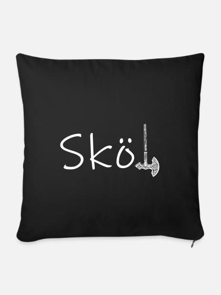 Sköl Wikinger - Sofakissenbezug 45 x 45 cm - Schwarz
