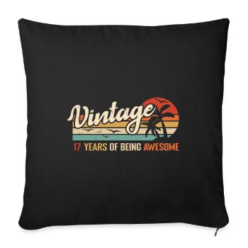 17 Years Retro Birthday Gift Vintage 17 Years - Sofa pillowcase 17,3'' x 17,3'' (45 x 45 cm) - black - Front