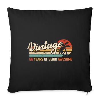 66 Years Retro Vintage Birthday Gift 66 Years - Sofa pillowcase 17,3'' x 17,3'' (45 x 45 cm) - black - Front