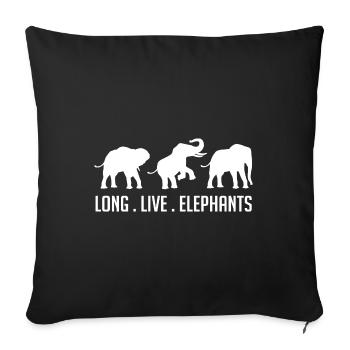 Long Live Elephants - Sofa pillowcase 17,3'' x 17,3'' (45 x 45 cm) - black - Front