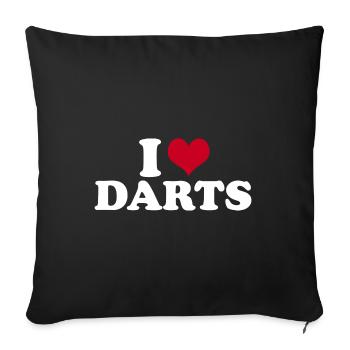 J’adore les fléchettes Dart Darten - Housse de coussin décorative 45 x 45 cm - noir - Devant